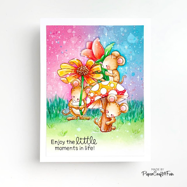 Mouse Card by March Guest Designer Jane Trivedi | Garden Mice Stamp Set by Newton's Nook Designs #newtonsnook