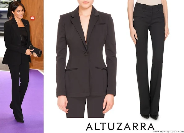 Meghan Markle wore Altuzarra Acacia One-Button Blazer and High-Waist Boot-cut Wool Pants