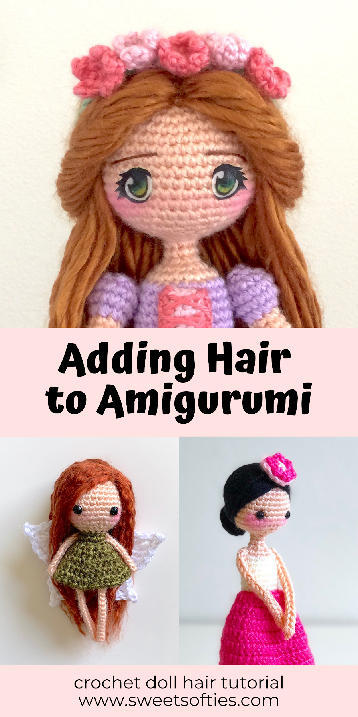 How to Attach Hair to a Crochet Doll 