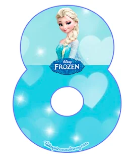 Frozen Elsa Alphabet with Hearts. Abecedario de Elsa de Frozen con Corazones Celestes. 