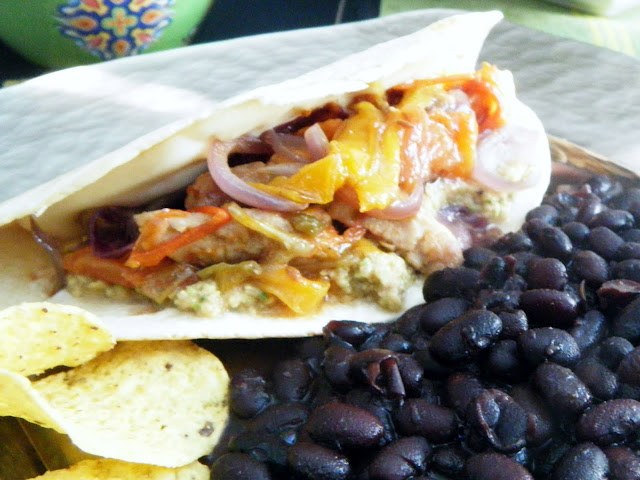  Fajitas de Cerdo con Guacamole 