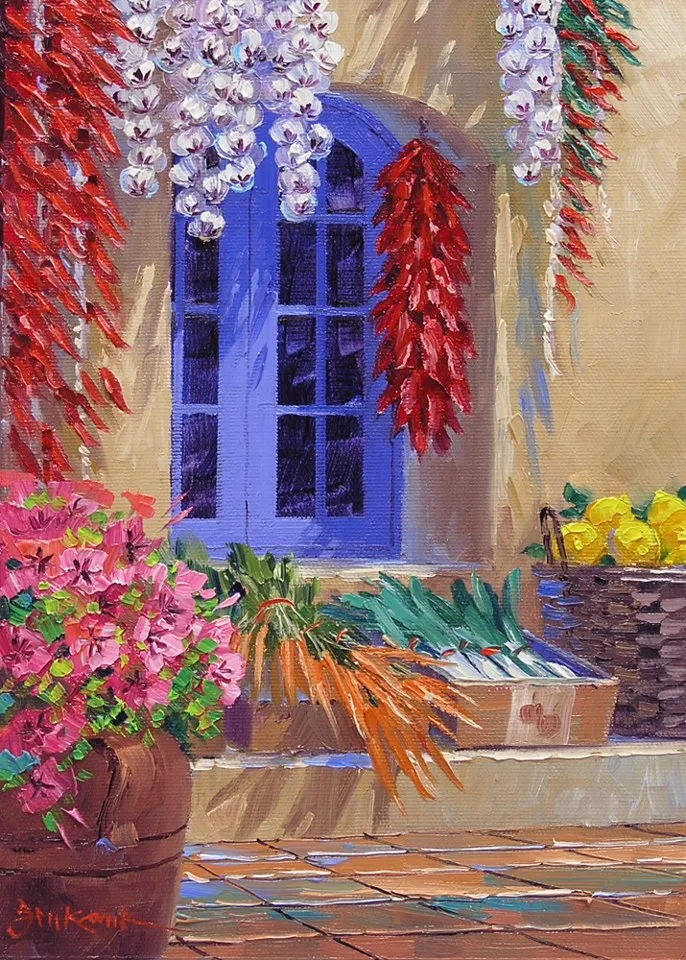 Mikki Senkarik 1954 | American Plein-air painter | A Touch of Greece 