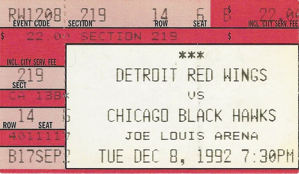 11/7/96 BLACKHAWKS/DEVILS NHL HOCKEY TICKET STUB