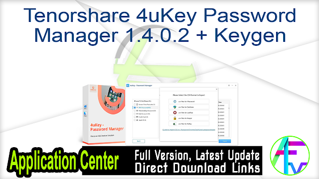 Tenorshare 4uKey Password Manager 1.4.0.2 + Keygen Tenorshare 4uKey Password Manager 1.4.0.2 + Keygen