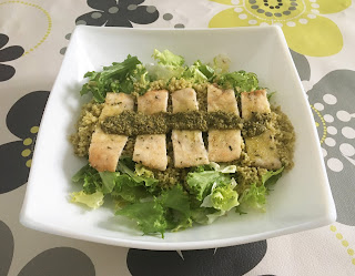 Chicken with couscous and pesto