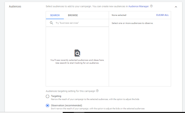 Select Audiences in Google Ad according to your business niche