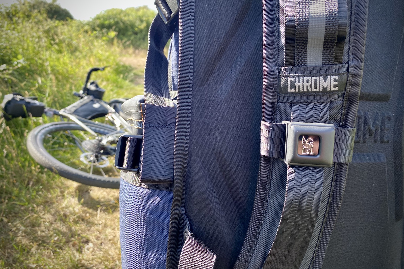 chrome cycling backpack