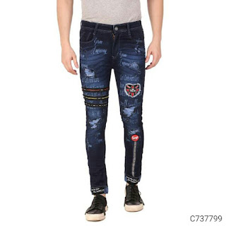 Denim Applique Slim Fit Jeans