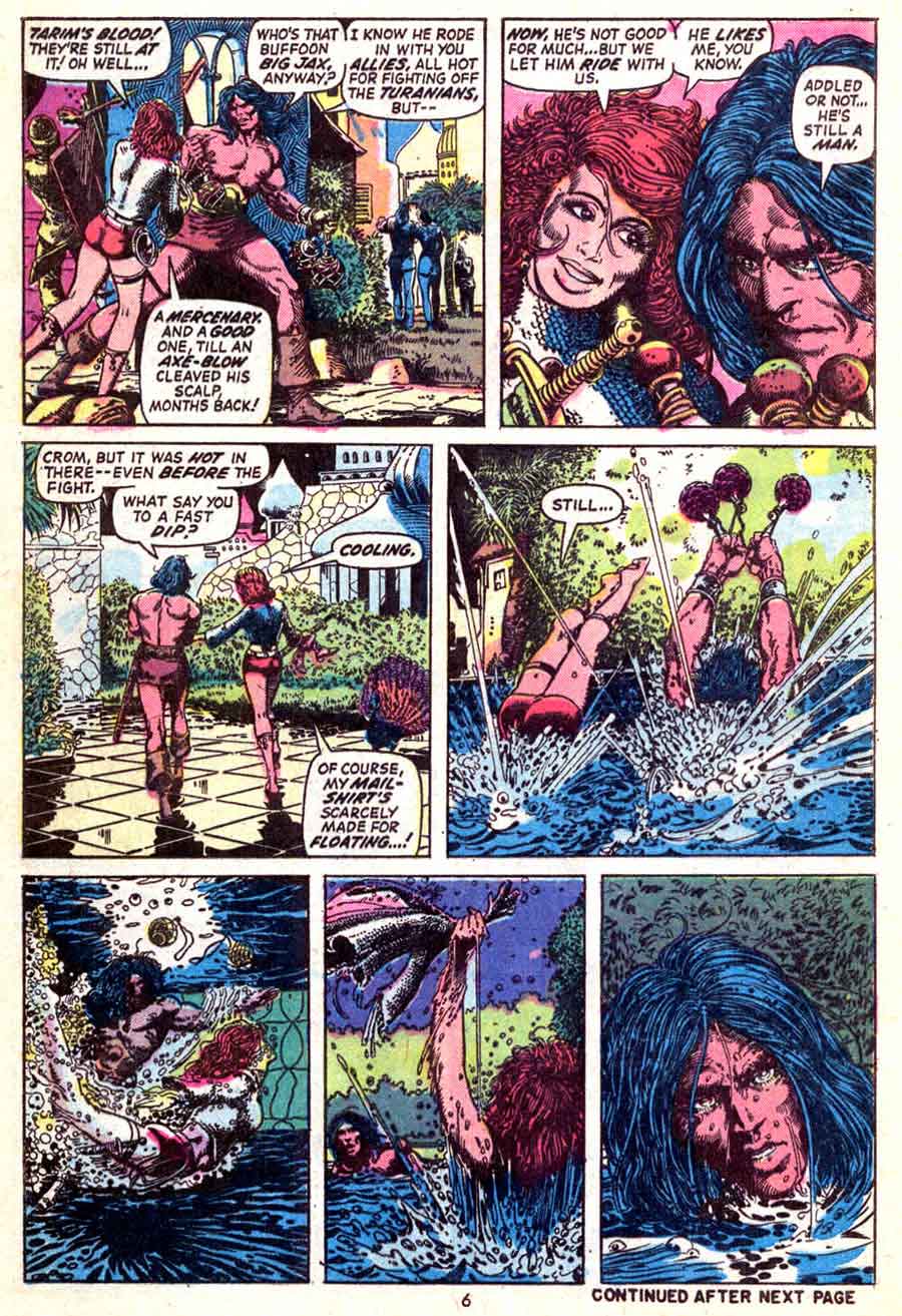 Conan the Barbarian v1 #24 marvel comic book page art by Barry Windsor Smith