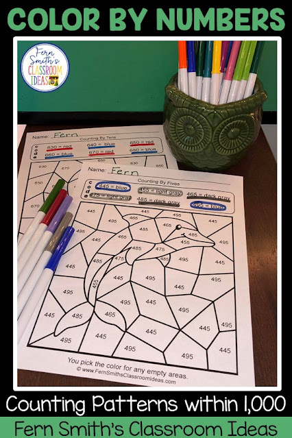 Click Here to Download this Counting Patterns Within 1,000 Task Card, Color By Numbers, and Center Games Bundle For Your Classroom Today