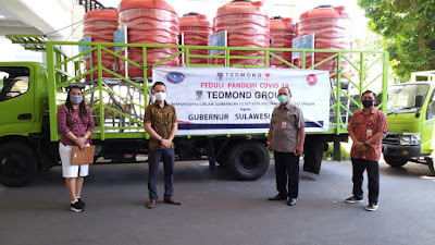 Pemprov Sulut Terima Bantuan Tangki Air dan Wastafel dari Tedmond Groups