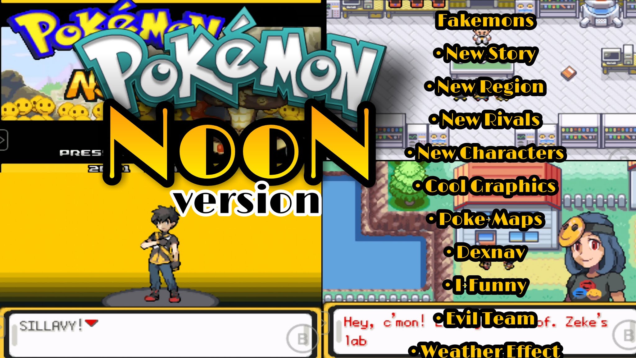Pokemon Noon Version GBA With New Region, Exp Share All, Fakemons & New