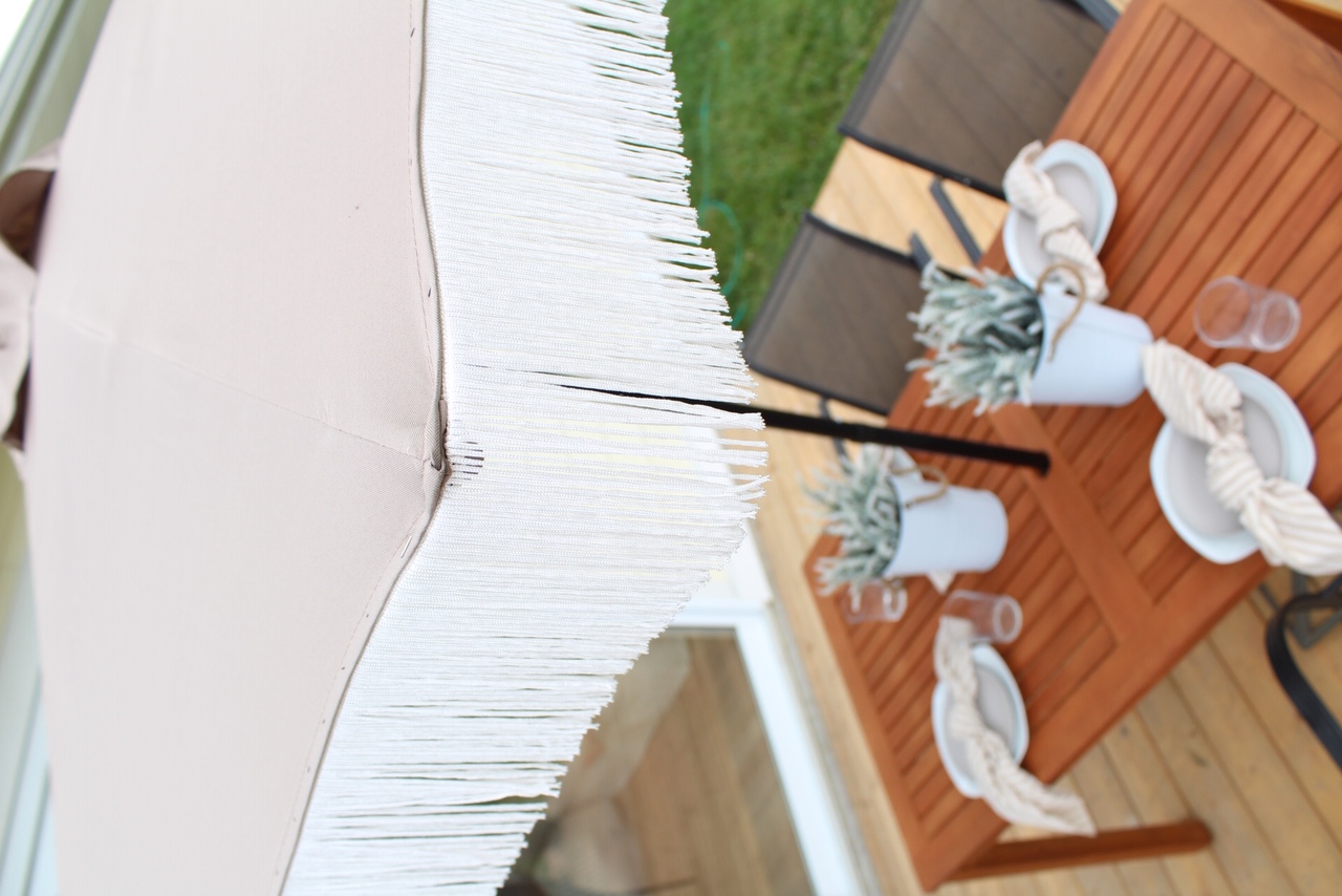 DIY Fringe Patio Umbrella Harlow & Thistle