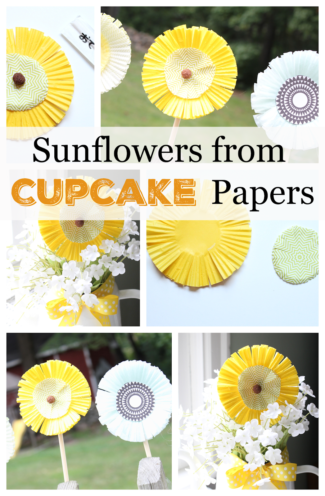 Easy to Make Sunflowers from Cupcake Papers Crafts a la mode