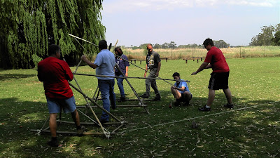 Ropes and Poles: Knight's Trebuchet - a simple, quick, Scout trebuchet
