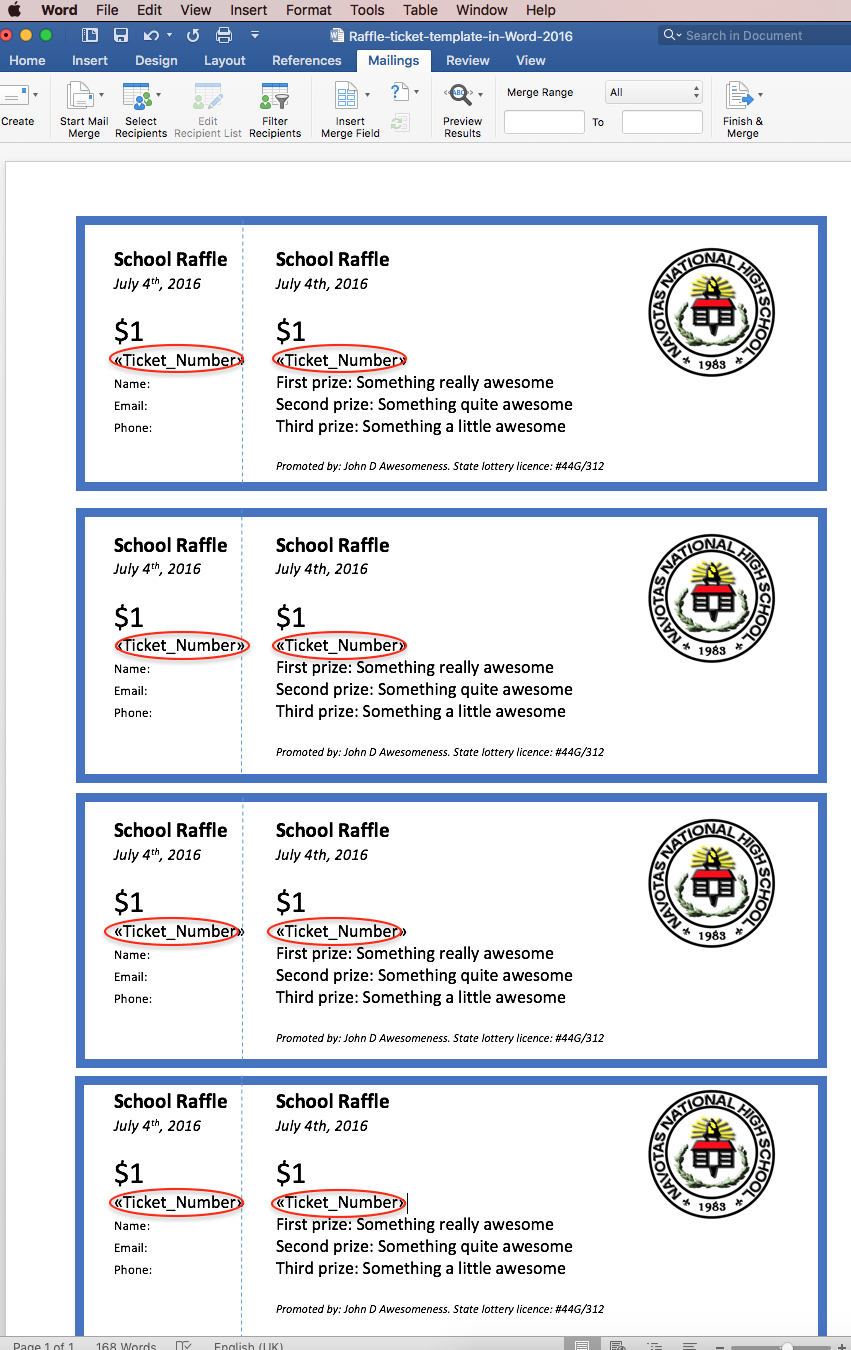 The Secret To Creating NUMBERED Raffle Tickets In Word