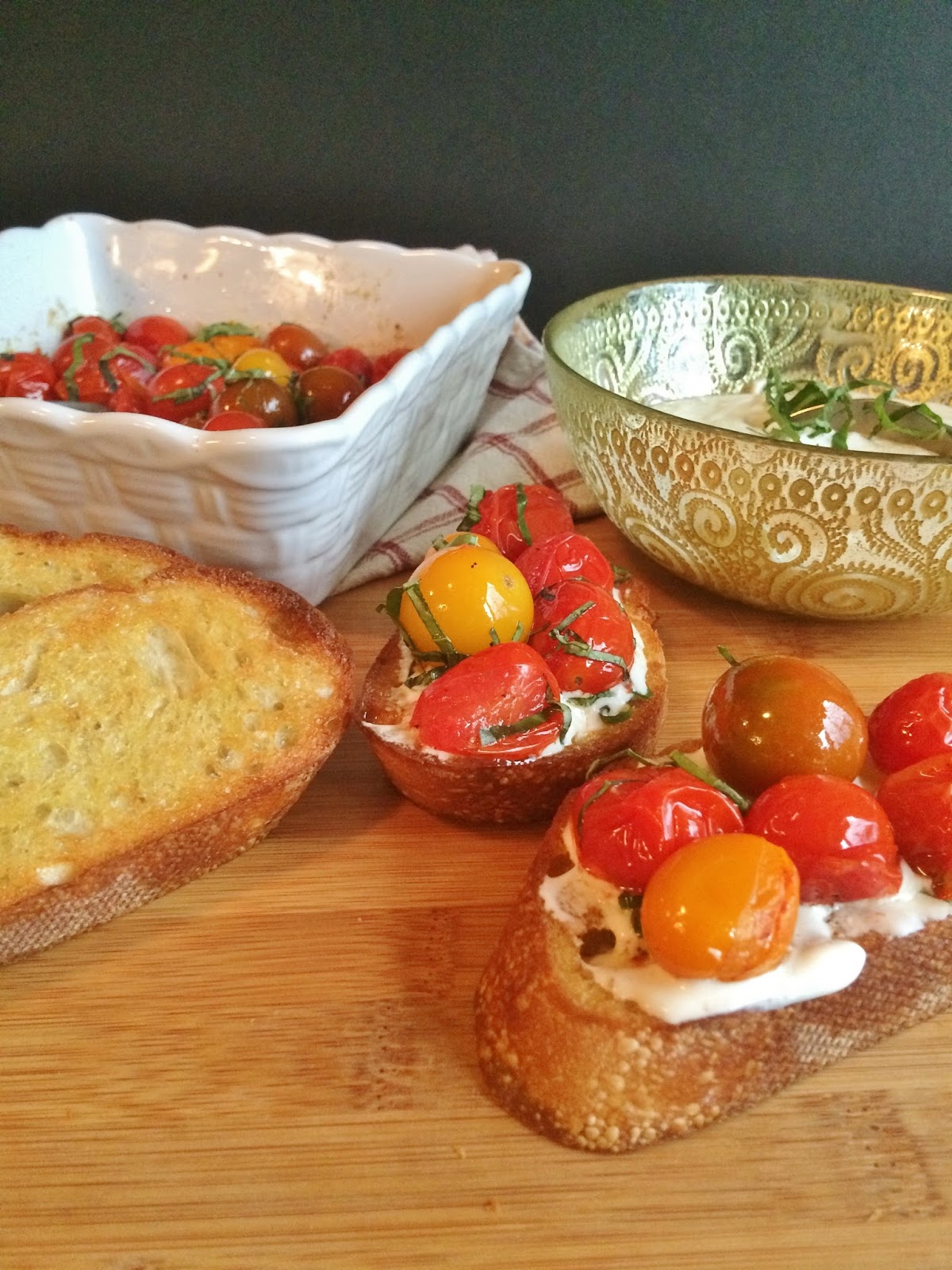 My Tiny Oven Whipped Feta & Roasted Tomato Toasts