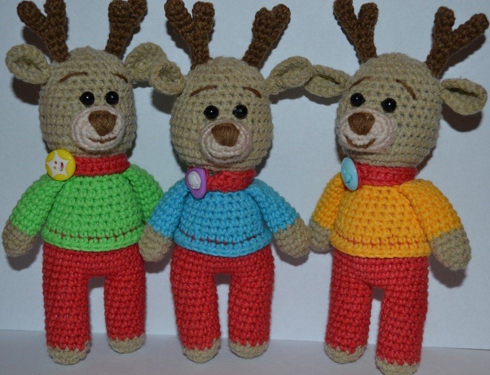 Amigurumi reindeers crochet toys