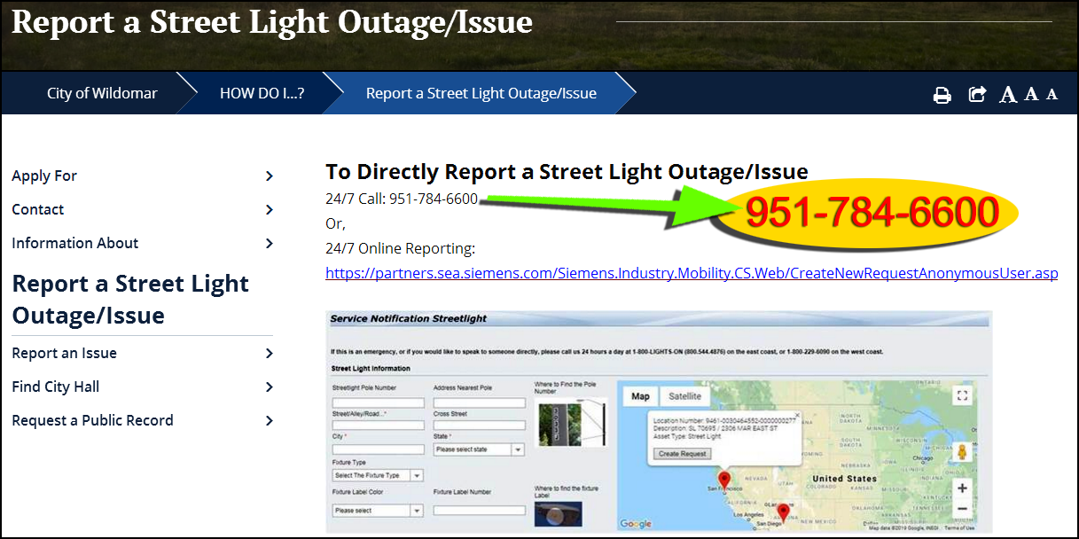 Wildomar Rap • How To Report a Street Light Outage or Issue
