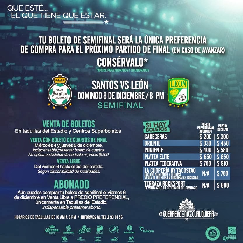 Santos vs León Santos anuncia venta de boletos Apuntes de Futbol