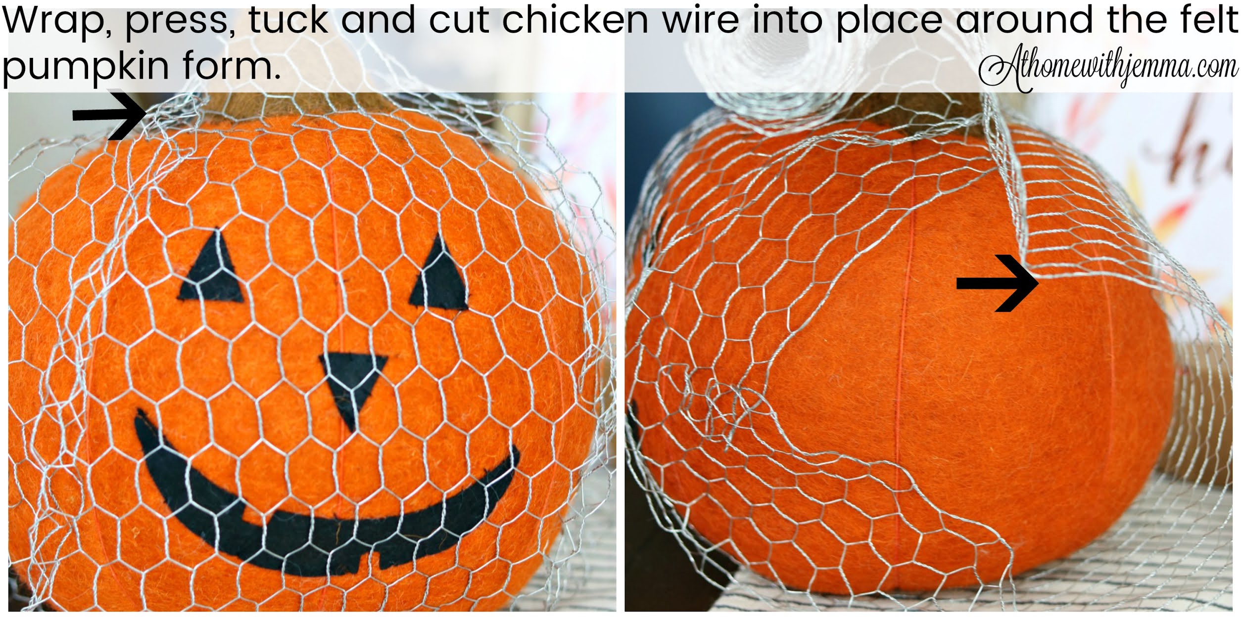 How To Make A Pumpkin Out Of Chicken Wire At Home with Jemma