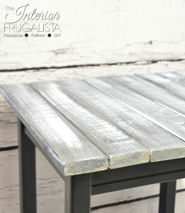 Rustic wood top on portable rolling multi purpose table