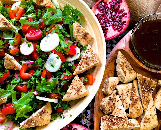 Fattoush With Za'atar, Sumac and Pomegranate Molasses Recipe