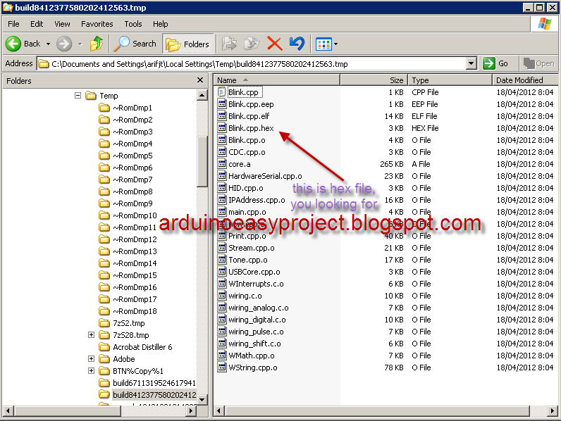 Ardunino Hacks How to find hex file at Arduino IDE