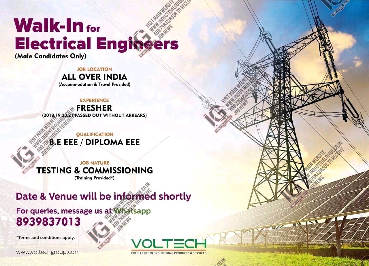 Voltech Group jobs for Electrical Engineers apply now