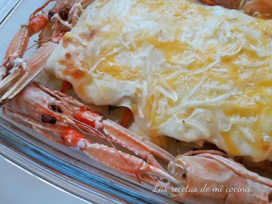 Canelones de cigalas