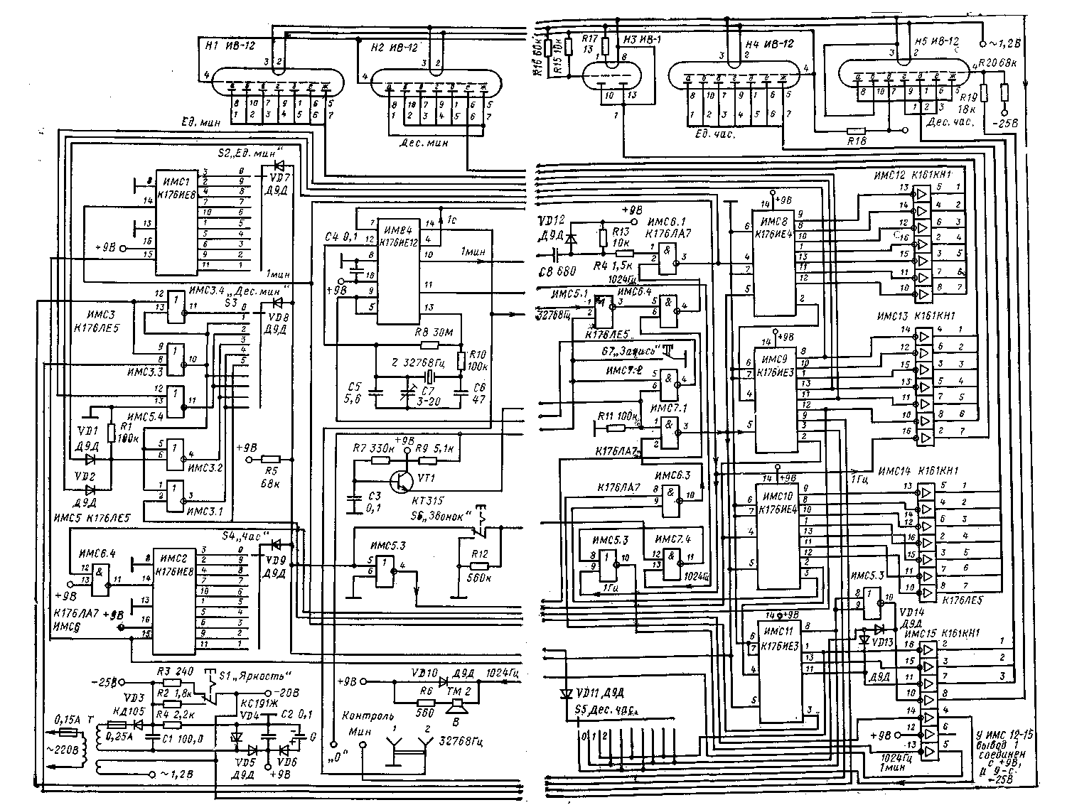 Форум РадиоКот * Просмотр темы - Часы на люминесцентных индикаторах.