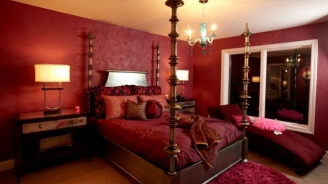 Master Bedroom Red Accent Wall