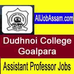 Dudhnoi College Goalpara Recruitment 2020