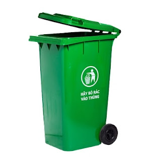 thùng rác nhựa cao cấp xanh