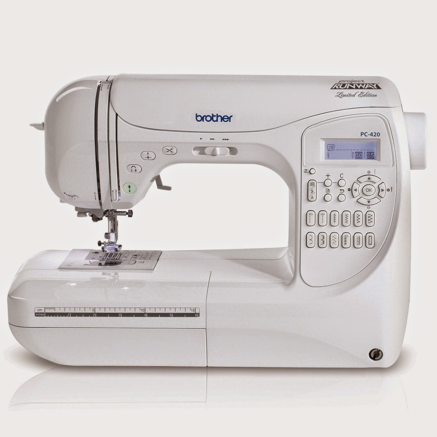 Brother PC420PRW Project Runway Computerized Sewing Machine, review, 294 built-in stitches, 10 one-step auto-size buttonholes, 3 lettering styles, custom stitch program,
