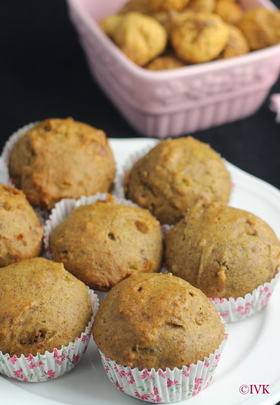 IndianVegKitchen Eggless Wholewheat Fig Muffin