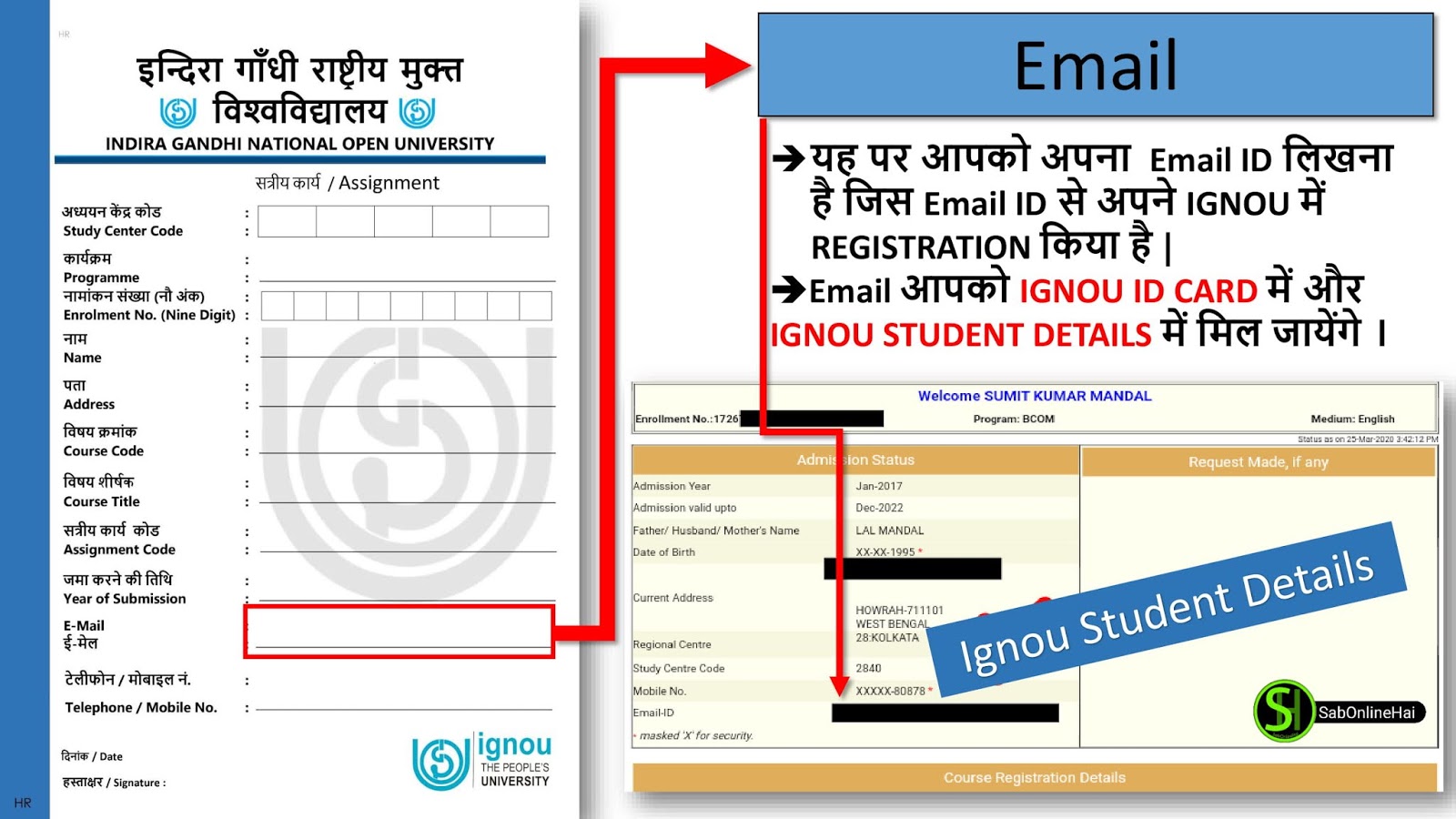 ignou assignment submit slip