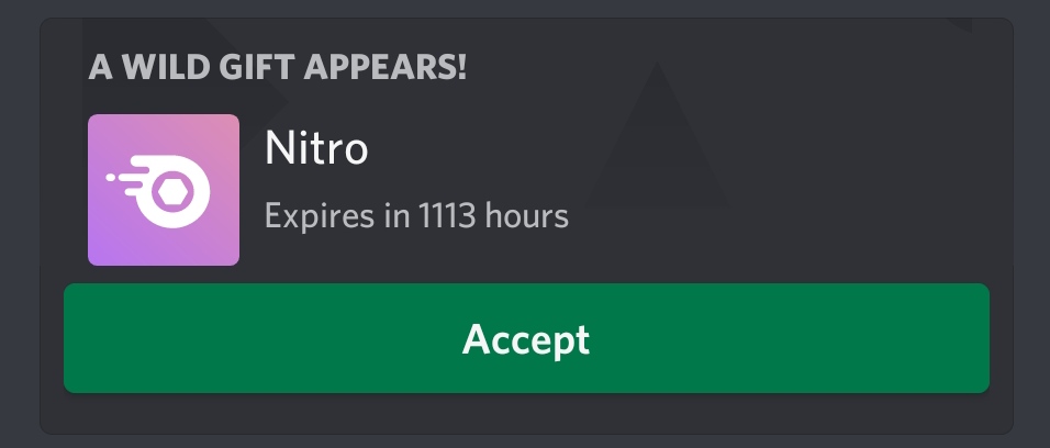 what does a discord nitro gift link look like
