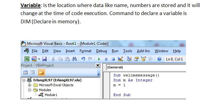 VBA introduction:
