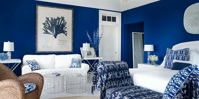 dark blue aesthetic bedroom