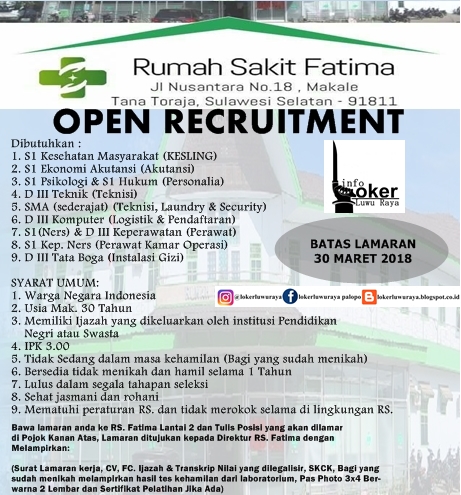 Lowongan pekerjaan kabupaten toraja utara