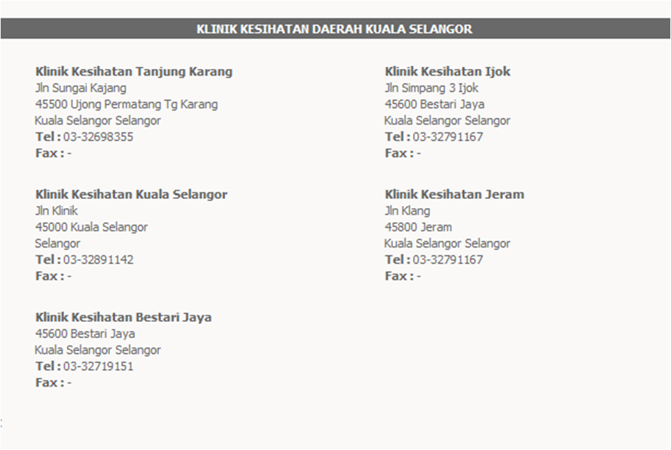 Pejabat Kesihatan Kuala Selangor - Pejabat Kesihatan Daerah Pkd - Kuala