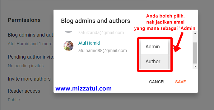 Cara tambah emel dan author di blogspot