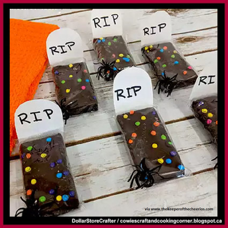 Dollar Store Crafter DIY Graveyard Brownies Using Little Debbies