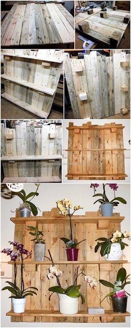 Pallets de madera reutilizados para colocar plantas Pallets de madera reutilizados para colocar plantas