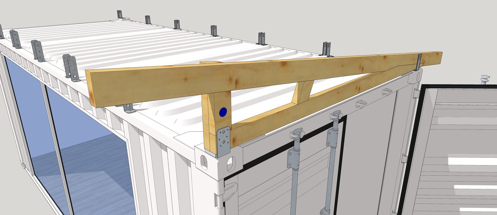 Construction isolation Kit toiture pour container maritime