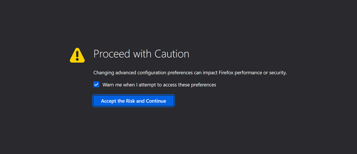 Acepta el riesgo Firefox