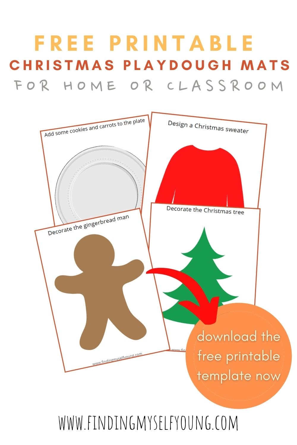 Free Printable Christmas Playdough Mats Finding Myself Young