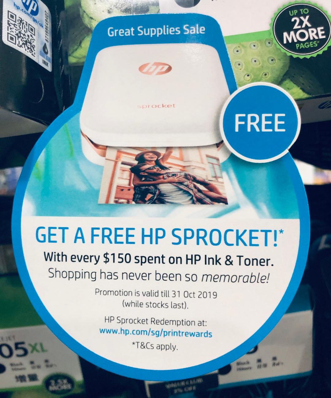 Free HP Sprocket HP Toner and Ink Cartridges promotion TheWackyDuo