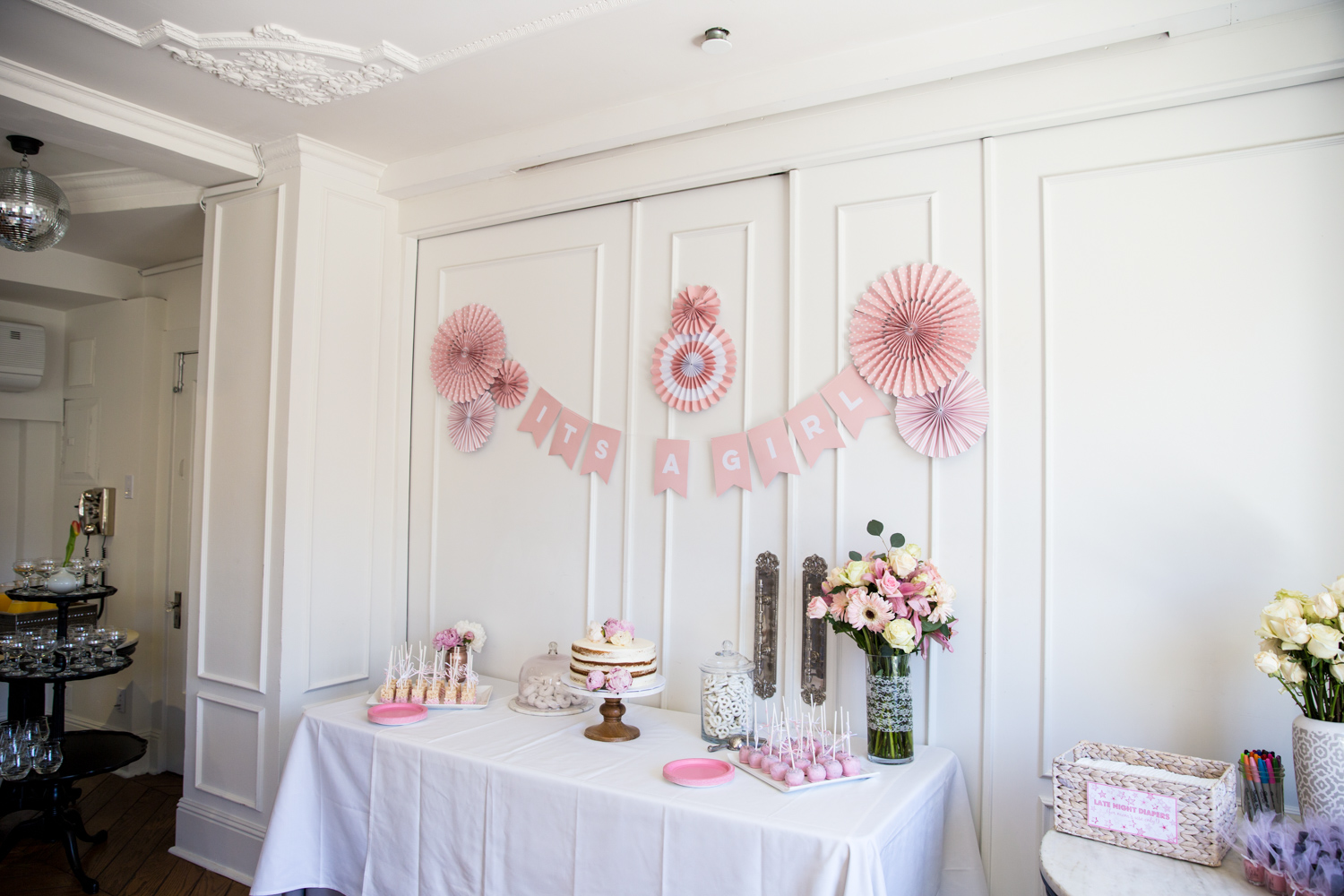 pink and white baby girl sprinkle tablescape pink and white baby girl sprinkle tablescape